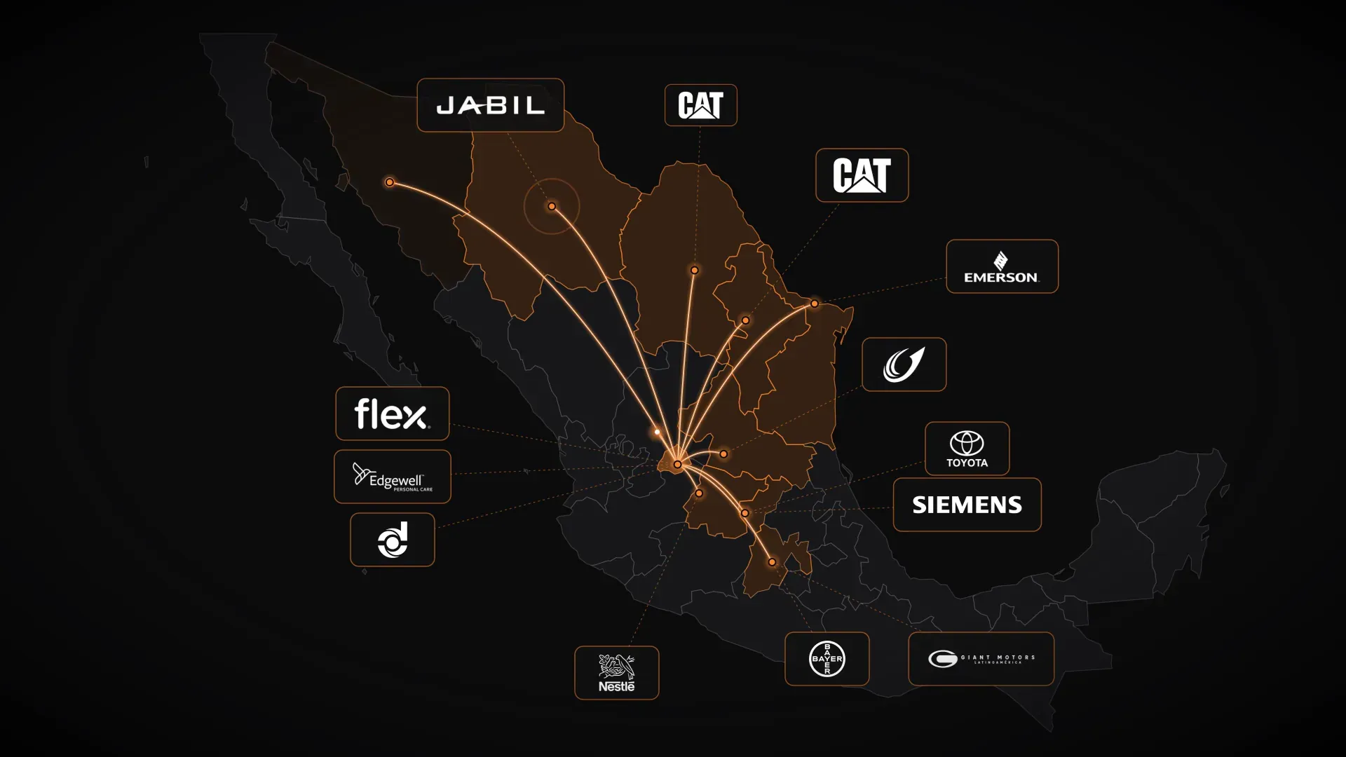 Mapa de clientes de Leanovation en México.
